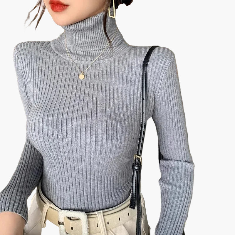 R&B | Rollkragenpullover Gerippt Basic Langarm - Vielseitiger Herbst & Winter Look