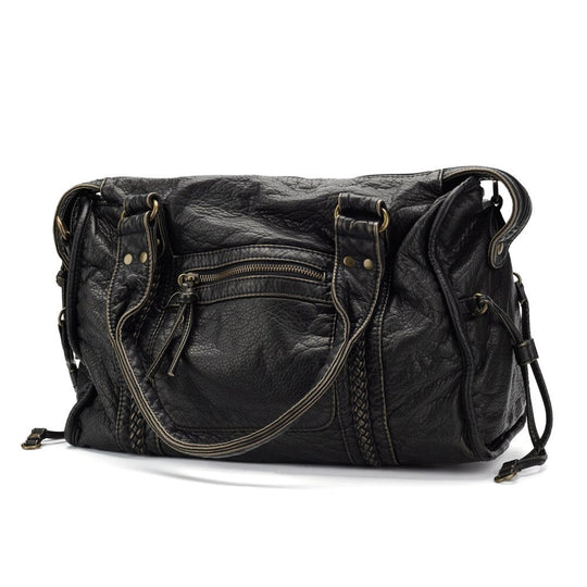 R&B | Luxus Schwarze Lederhandtasche