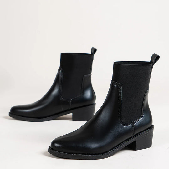 R&B | Chelsea Boots mit Blockigem Absatz und Spitzer Zehe