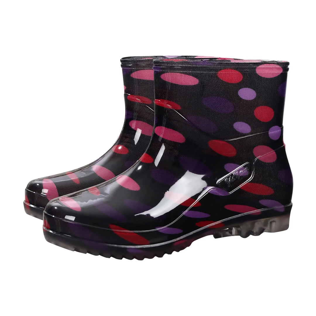 R&B | Gummistiefel Wasserdicht mittelhoch Bedruckt Slip on Grip Sohle