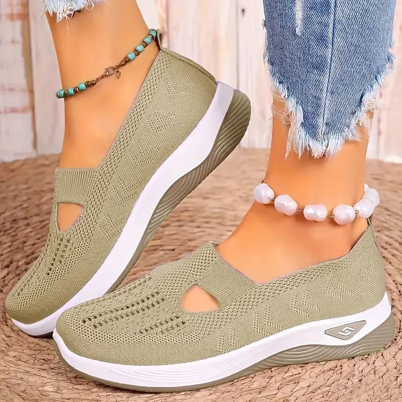 Damen Atmungsaktive Sneakers in einfarbigem Design R&B