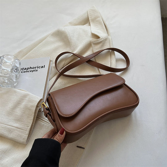 R&B | Vintage Leder Crossbody-Taschen Kleine Umhängetasche Stilvolle Armpit Handtaschen und Geldbörsen