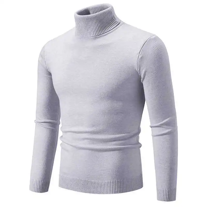 R&B | Stilvoller Rollkragen Einfarbiger Herbstpullover für Männer