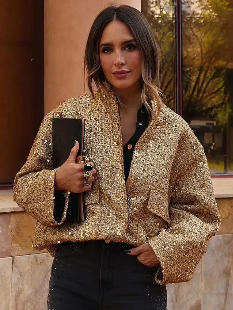 R&B | Pailettenbomberjacke