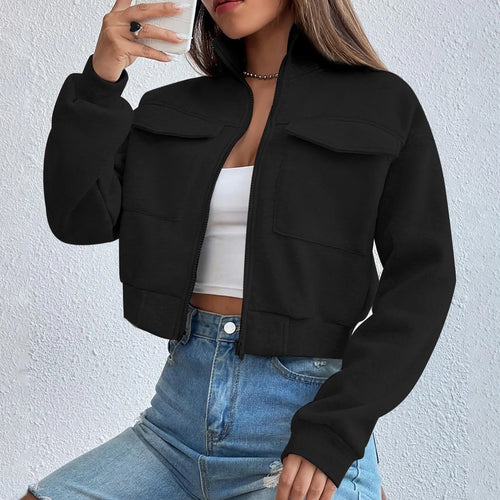 R&B | Stilvolles Zip Up Crop Top