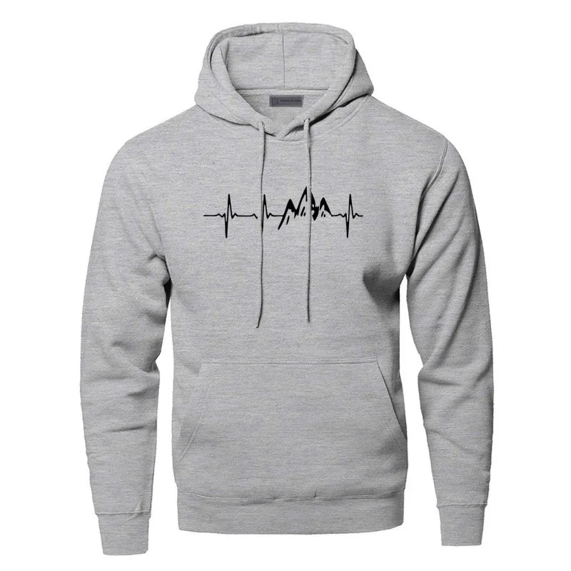 R&B | Hoodie mit Puls-motiv Baumwolle und Polyester Trendy und Komfortabel