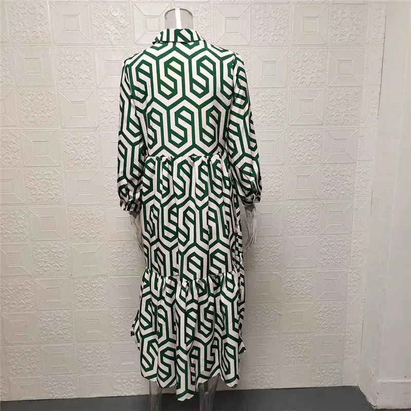 R&B | Langärmliges Kleid Mit Geometrischem Muster