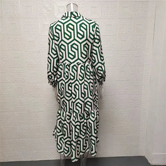 R&B | Langärmliges Kleid Mit Geometrischem Muster