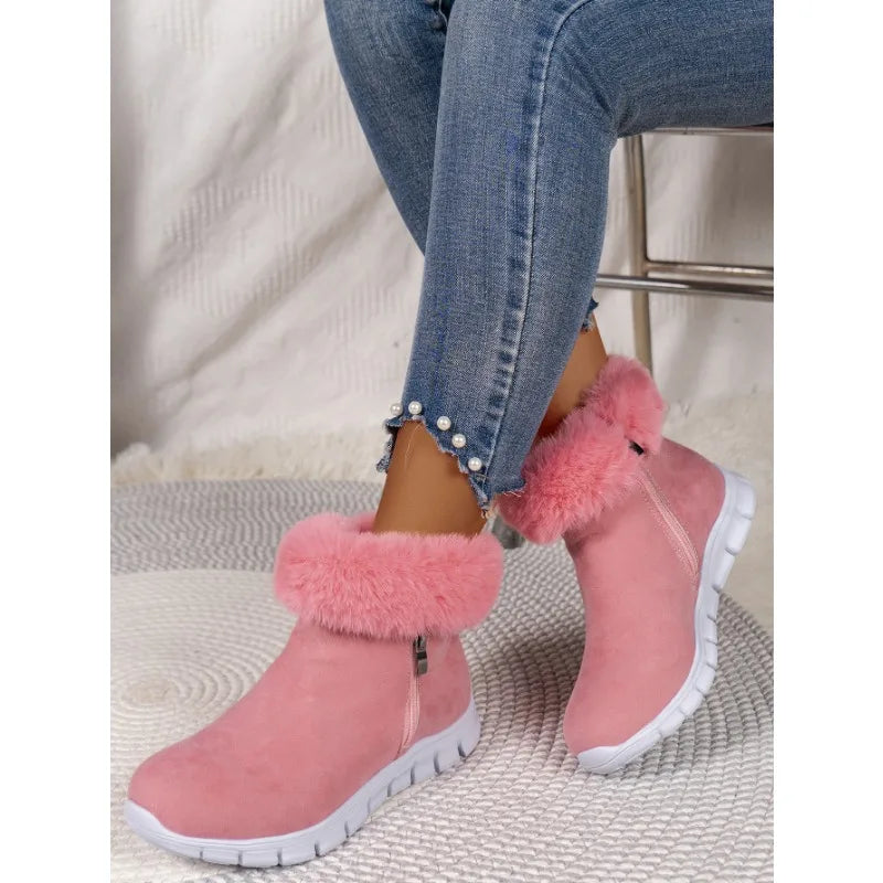 R&B | Runde Zehe Schlichte Plüsch Winterschuhe