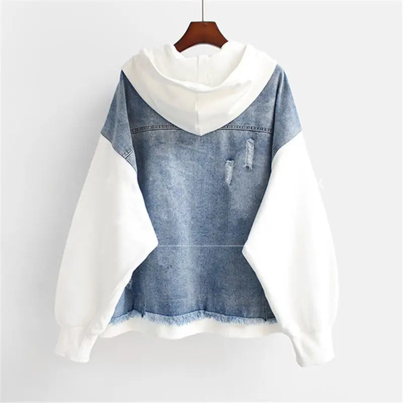 R&B | Denim-hoodie Jacke Hybrid Design Trendy und Lässig