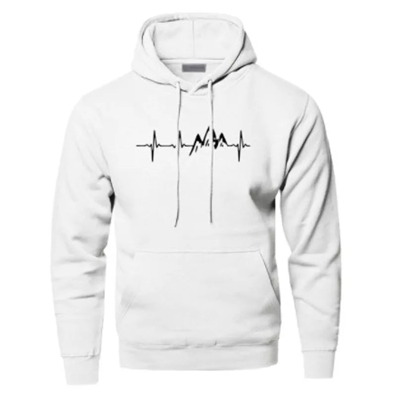 R&B | Hoodie mit Puls-motiv Baumwolle und Polyester Trendy und Komfortabel