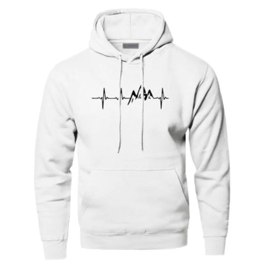 R&B | Hoodie mit Puls-motiv Baumwolle und Polyester Trendy und Komfortabel