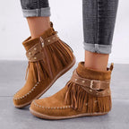 R&B | Runde Zehen Reißverschluss Schnalle Winterstiefel