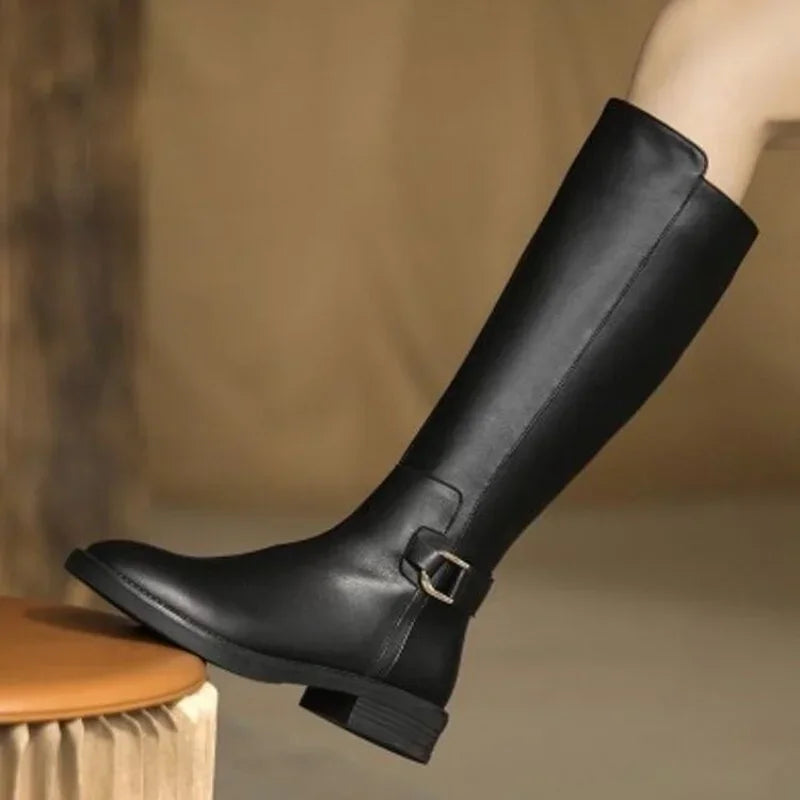 R&B | knie-Stiefel mit Metallverschluss