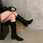 R&B | Cowboy Stiefeletten mit Gestapeltem Absatz und Fransen