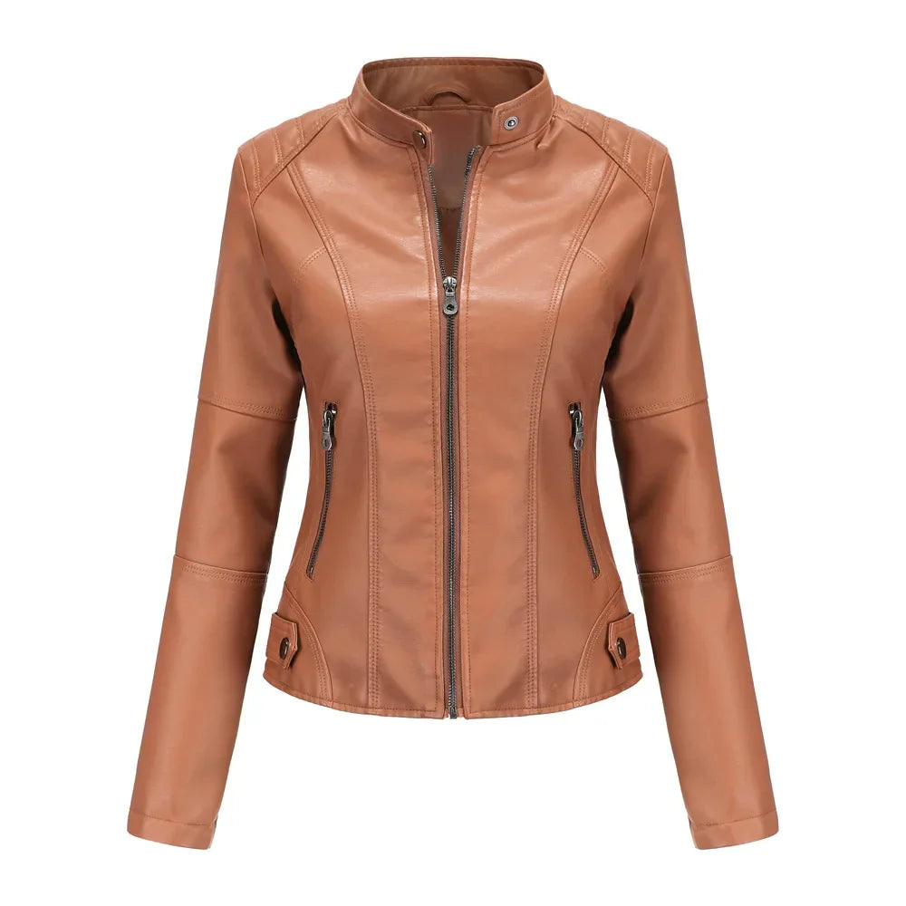 R&B | Damen Dicke jacke Modisch Motorradstil