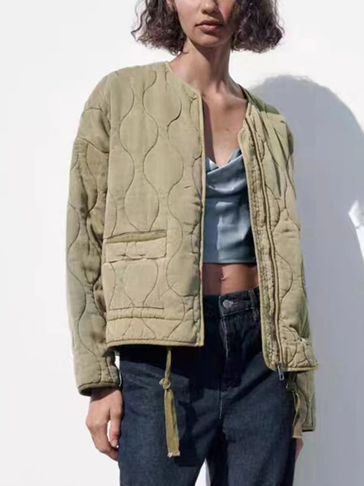 Oversized Vintage Gepolsterte Damenjacke