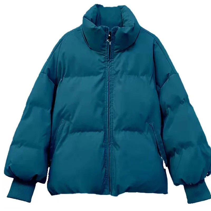 R&B | Winter-Pufferjacke mit Reißverschluss und Eingeschnittenem Kragen