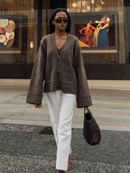 R&B | Eleganter V-Ausschnitt Cardigan
