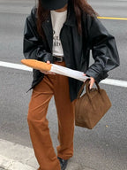 R&B | Weinlese Lederjacke