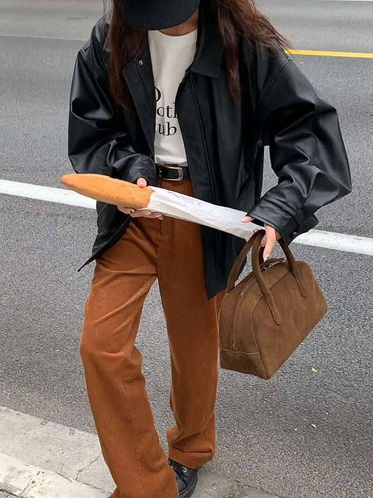 R&B | Weinlese Lederjacke