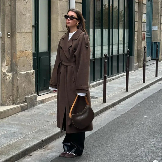 R&B | Wolliger Mid-Length/Kurzer Trenchcoat