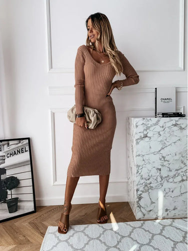 R&B | Rippenstrickkleid für Frauen