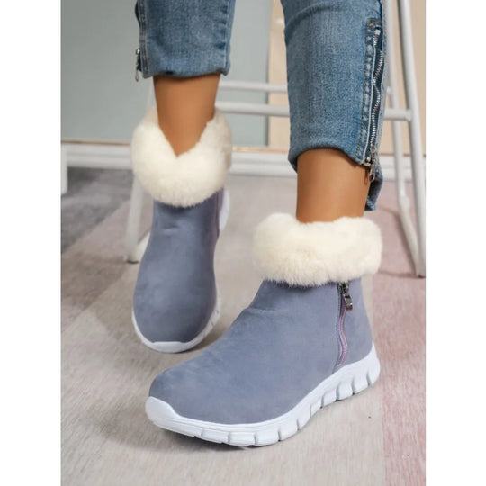 R&B | Runde Zehe Schlichte Plüsch Winterschuhe