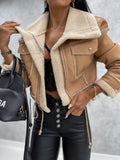 R&B | Damen Stilvolle Imitat Lederjacke