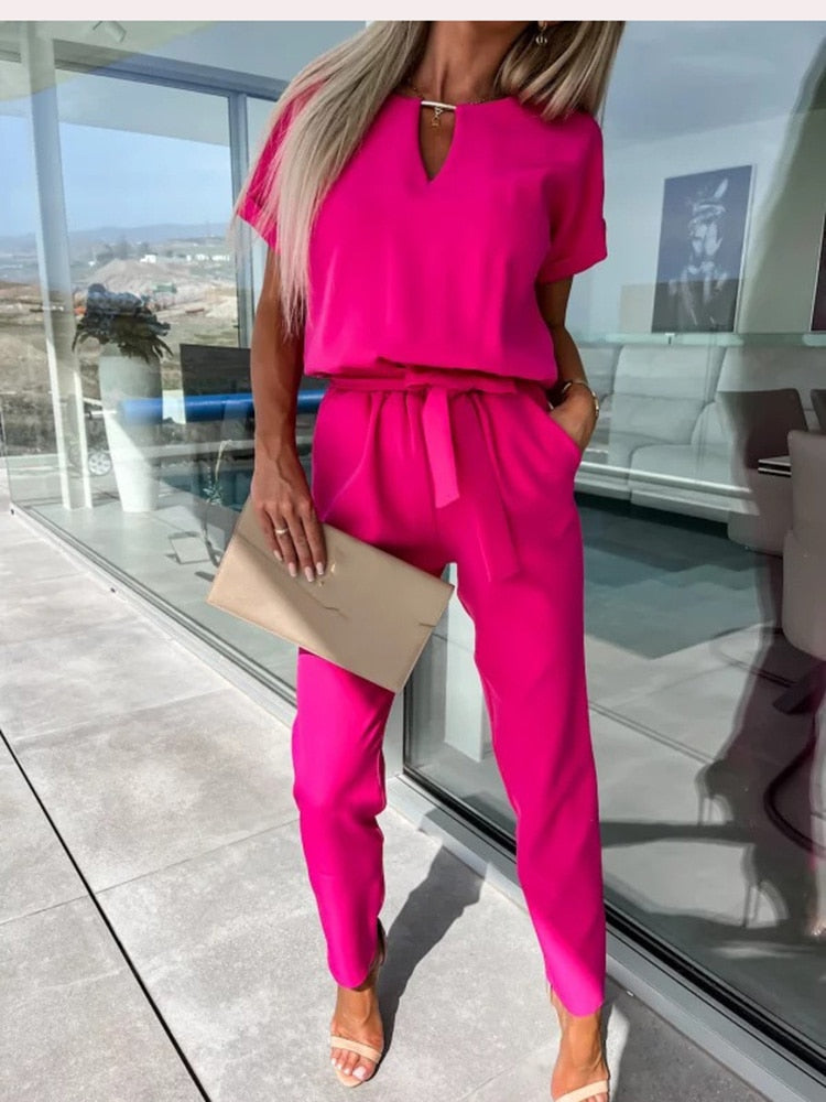 R&B | Elegante Festlicher Kurzarm Damen Overall für Sommer