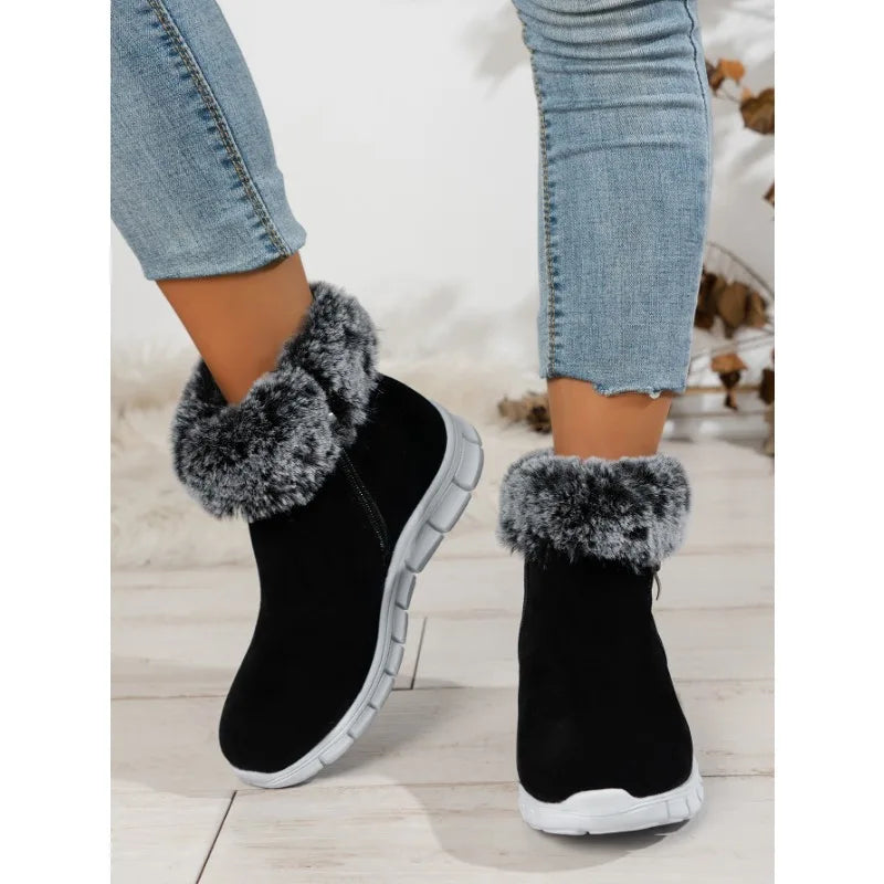 R&B | Runde Zehe Schlichte Plüsch Winterschuhe