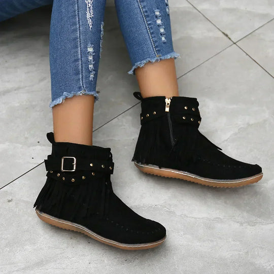Ankle Boots Mit Fransen Und Nieten R&B