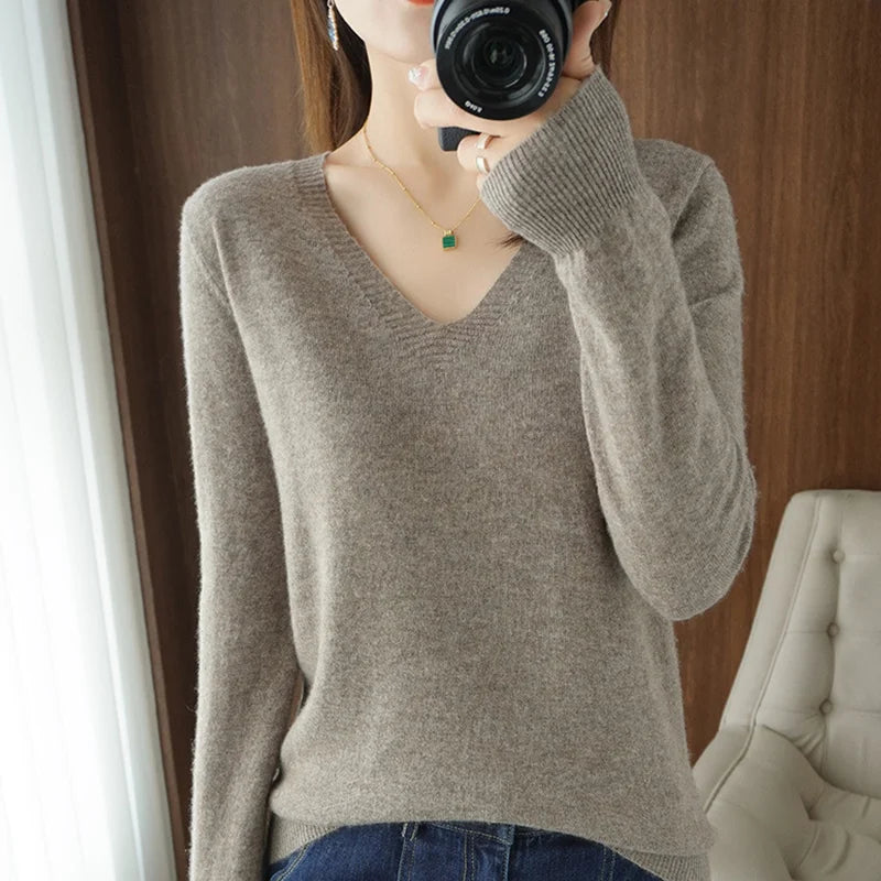 R&B | Pullover - Bequemer V-Ausschnitt Pullover