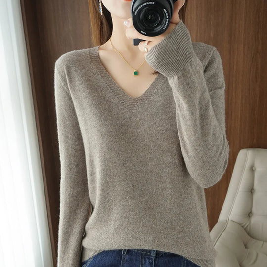 R&B | Pullover - Bequemer V-Ausschnitt Pullover