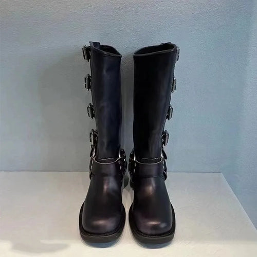 R&B | Ritterstiefel Retro Western Hohe Rohr Freizeitstiefel
