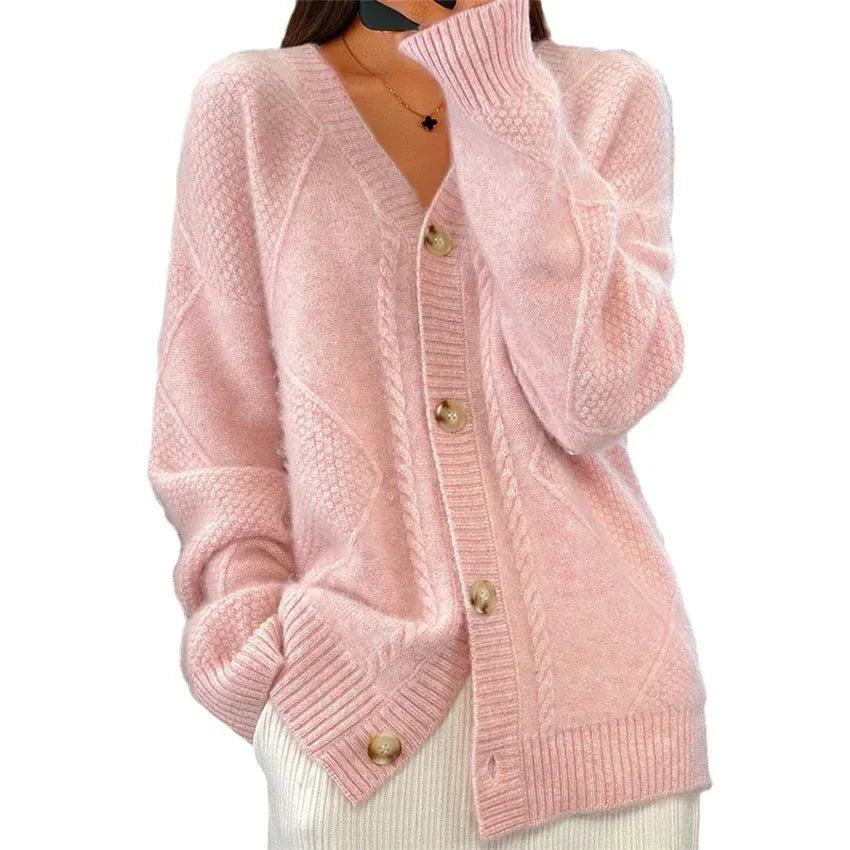 R&B | Strick-Cardigan mit V-Ausschnitt und Knopfleiste für Damen