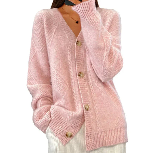 R&B | Strick-Cardigan mit V-Ausschnitt und Knopfleiste für Damen