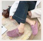 Retro Kork Clogs mit Geschlossener Spitze und Schnallenriemen