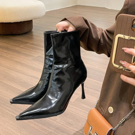 Damen Party Stiefel Spitzewagen Eleganter Stil Synthetisches Leder R&B