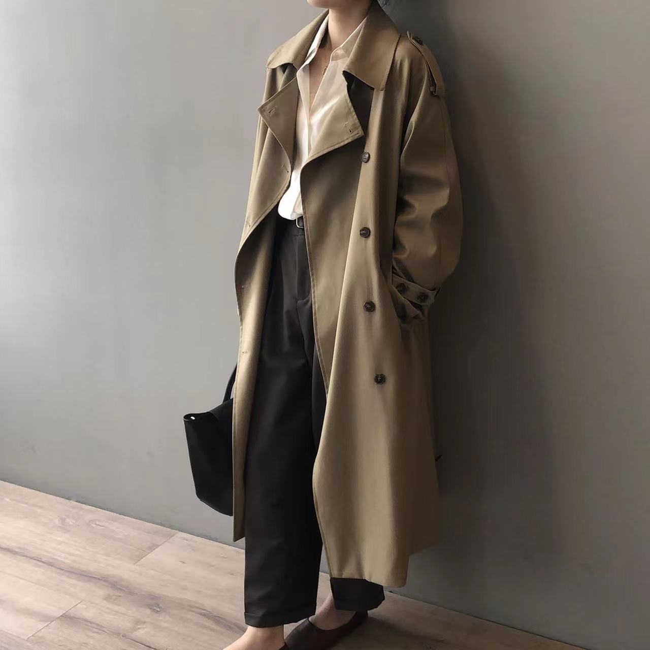 R&B | Trenchcoat Damen Oversized Windbreaker, Doppelreihig
