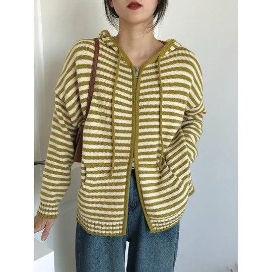 R&B | Gestreifter Kapuzenpullover Pullover