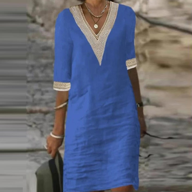 R&B | Stilvolles Leinen Sommerkleid für Frauen