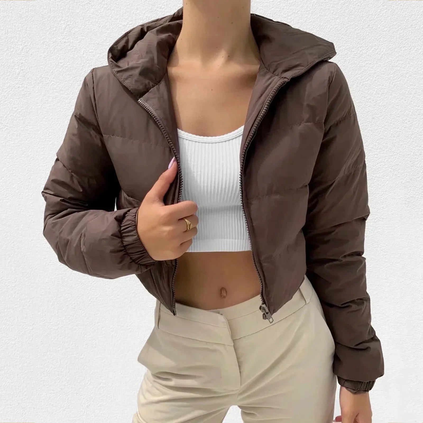 R&B | Herbst Winter Lässige Fleece Doppelt Gearbeitete Daunenjacke mit Revers