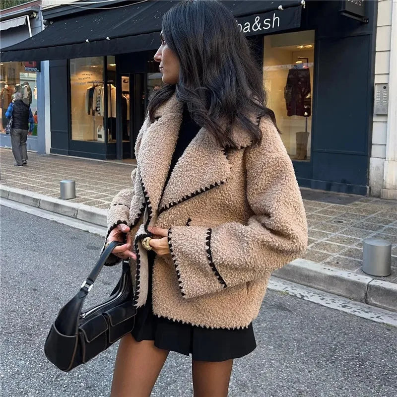R&B | Fleece Jacke Beige Warm und Bequem