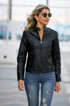R&B | Damen Dicke jacke Modisch Motorradstil