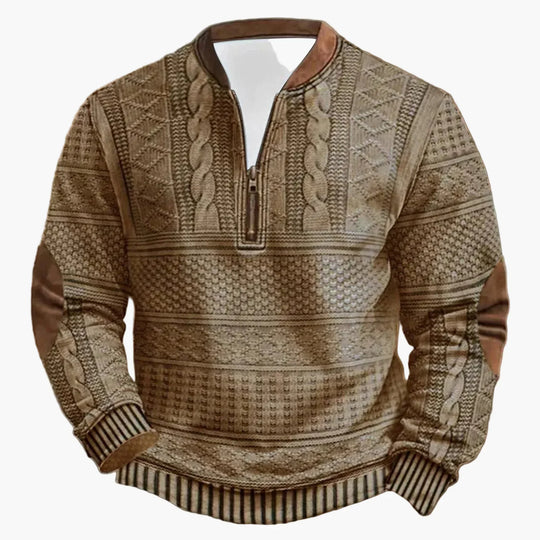 R&B | Outdoor Casual Pullover mit Stehkragen und Zipper - Modischer Freizeit-Sweater für Alltag und Freizeit
