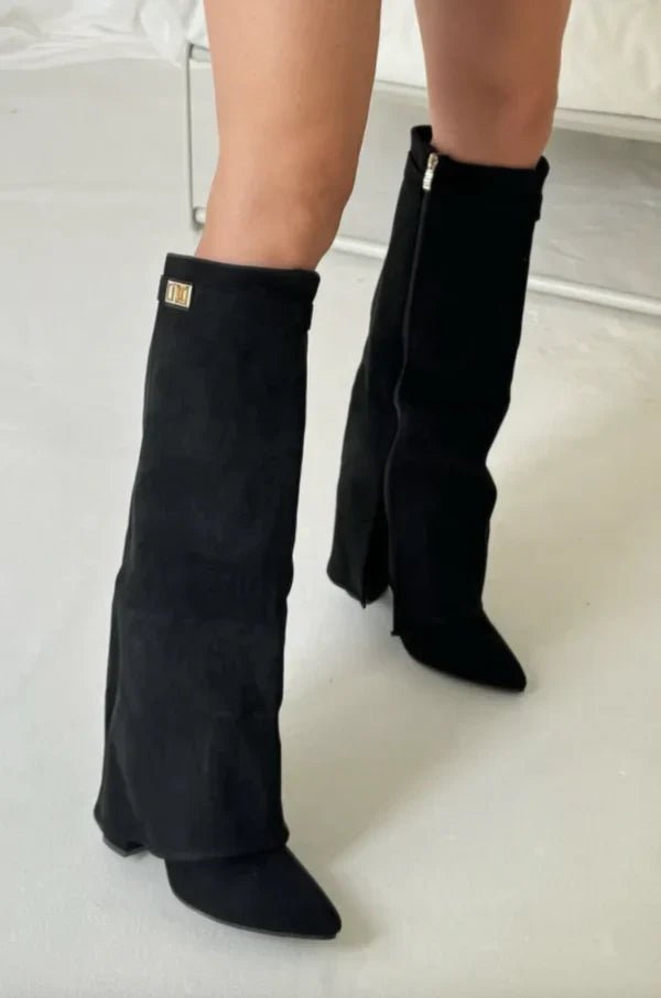 R&B | Hochwertige kniehohe Stiefel aus Wildleder