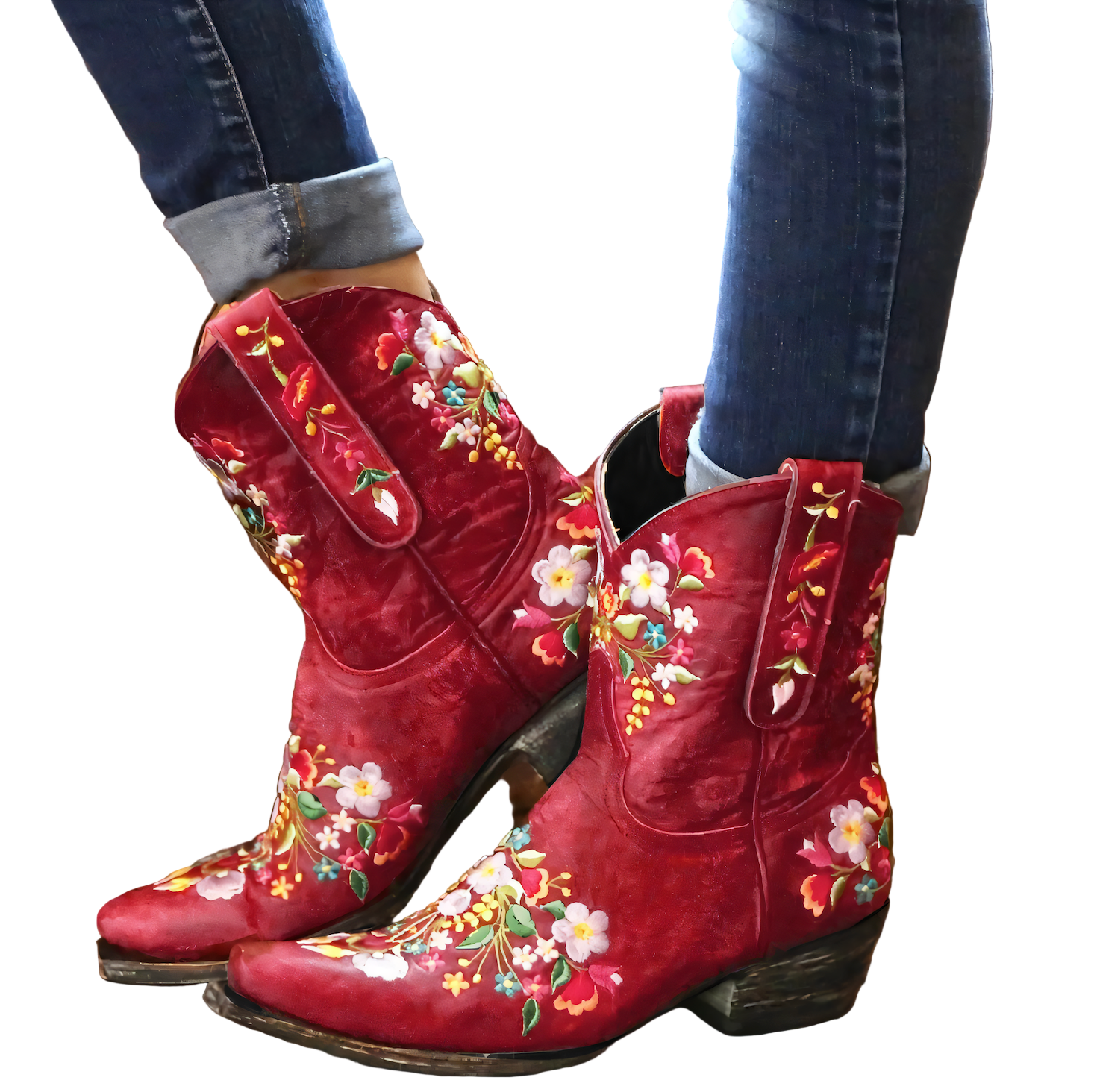 Damen Cowgirl Stiefel Vintage Stil Wasserabweisend R&B