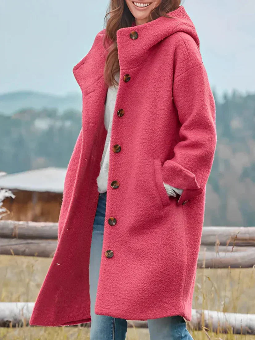R&B | Übergrobe Bouclé-Jacke mit Knopfverschluss