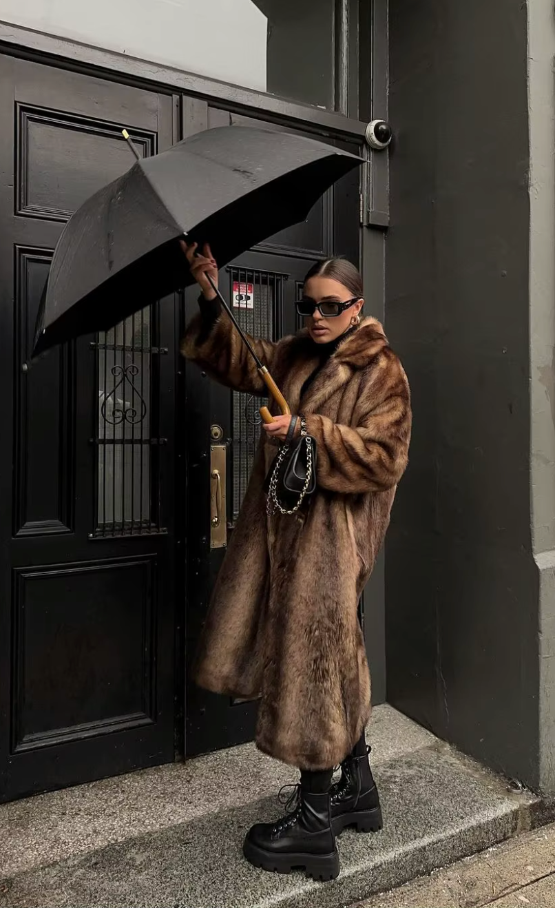 R&B | Flauschige Kunstfell Jacke Damen